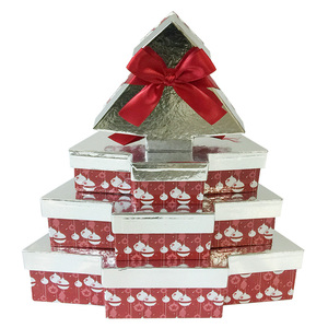 Özel noel hediyesi kutu seti folyo kağıt noel tasarım yıldız şekli kutusu ambalaj ile şerit - Product Image 3