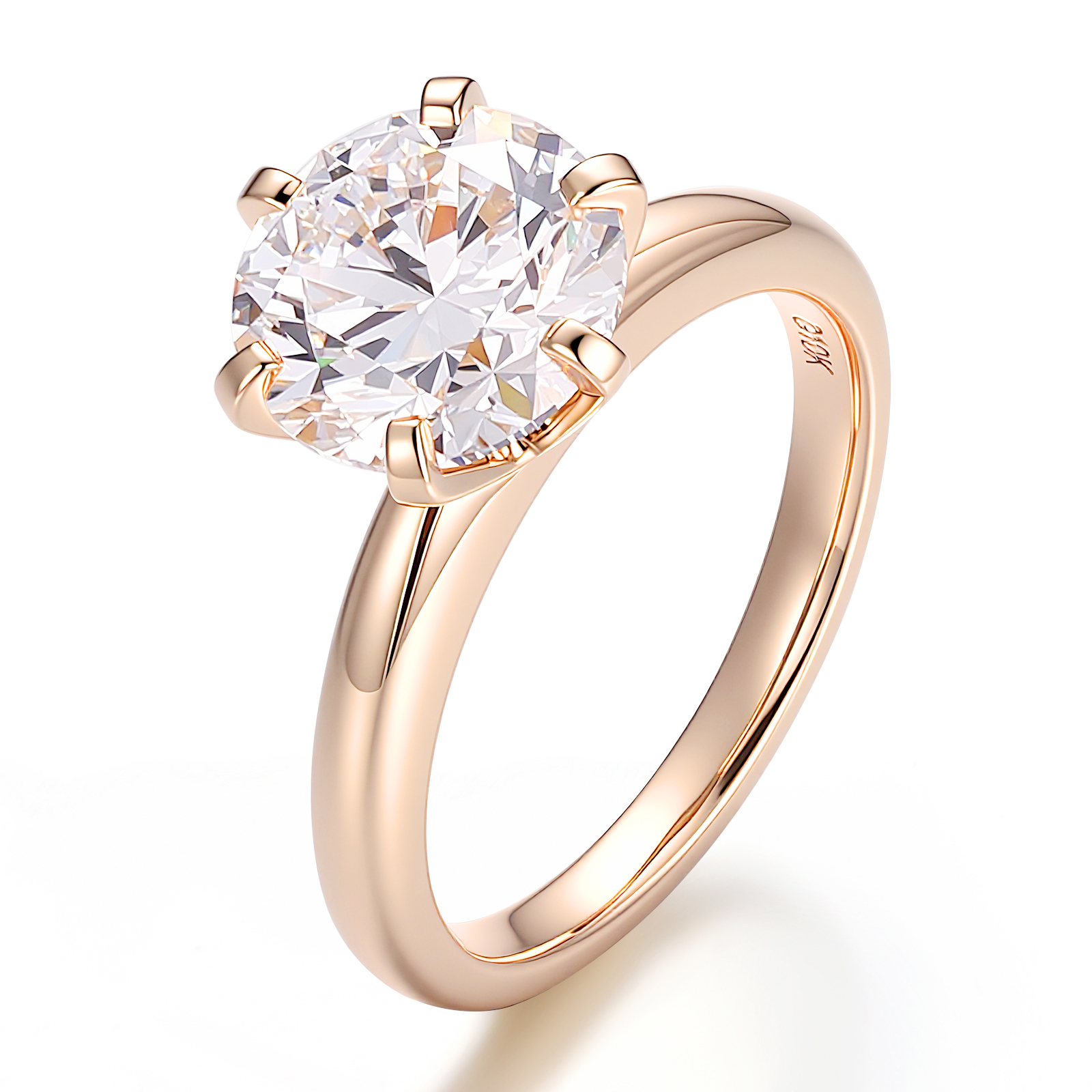 bague solide en or véritable 18 carats avec diamant de laboratoire