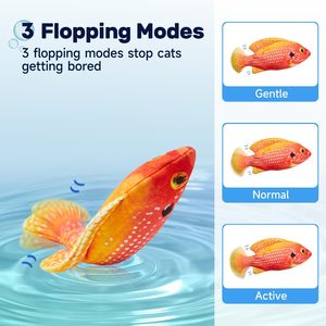 Juguete interactivo para gatos, peces flexibles, gatitos realistas, ejercicio para masticar, juguetes interactivos y de movimiento para mascotas con hierba gatera y Silvervine - Product Image 6