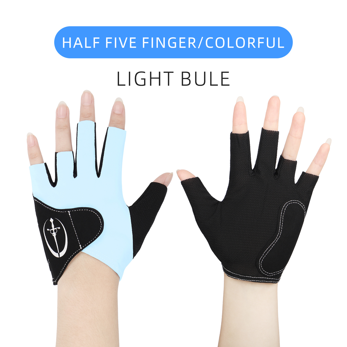 Light Blue-Half Five Fingers