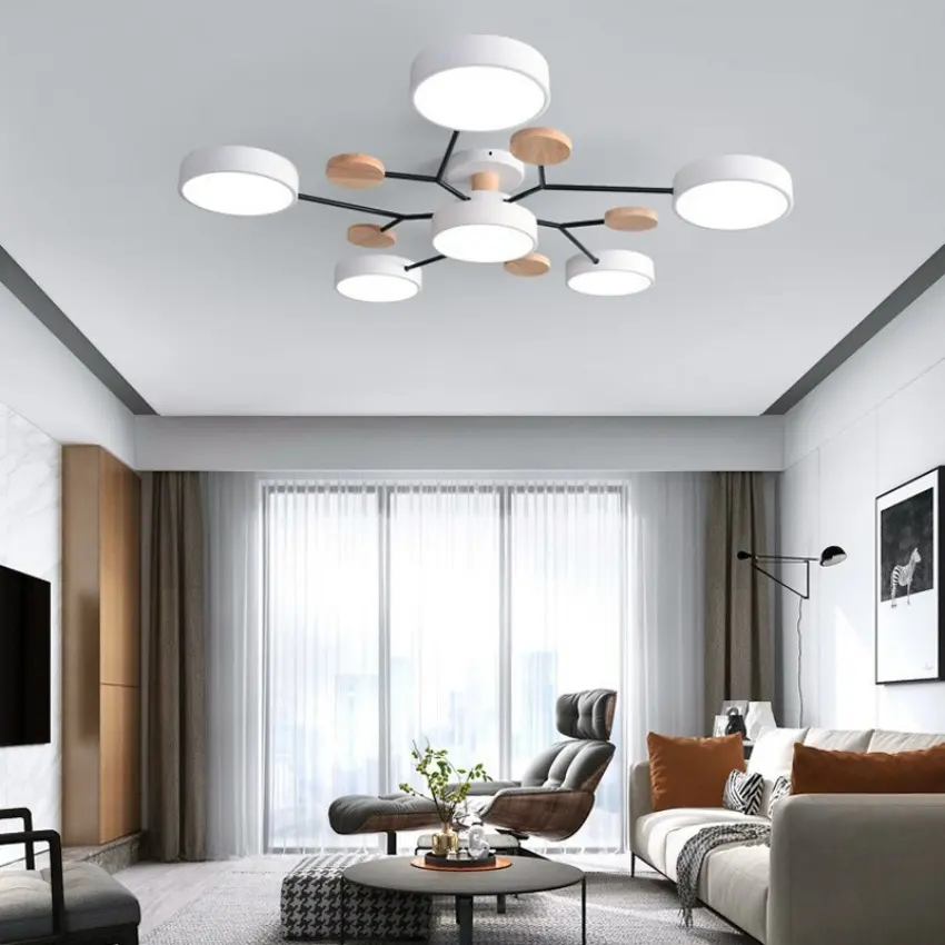 Nordic living room chandelier modern simple macaron color bedroom ceiling lighting