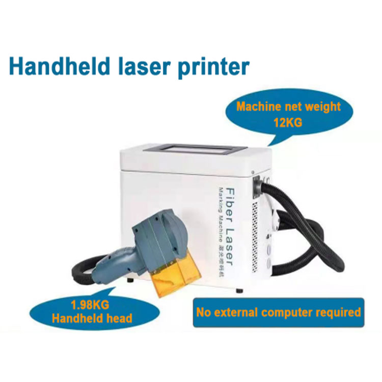 Handheld fiber laser marking machine engine case laser marking