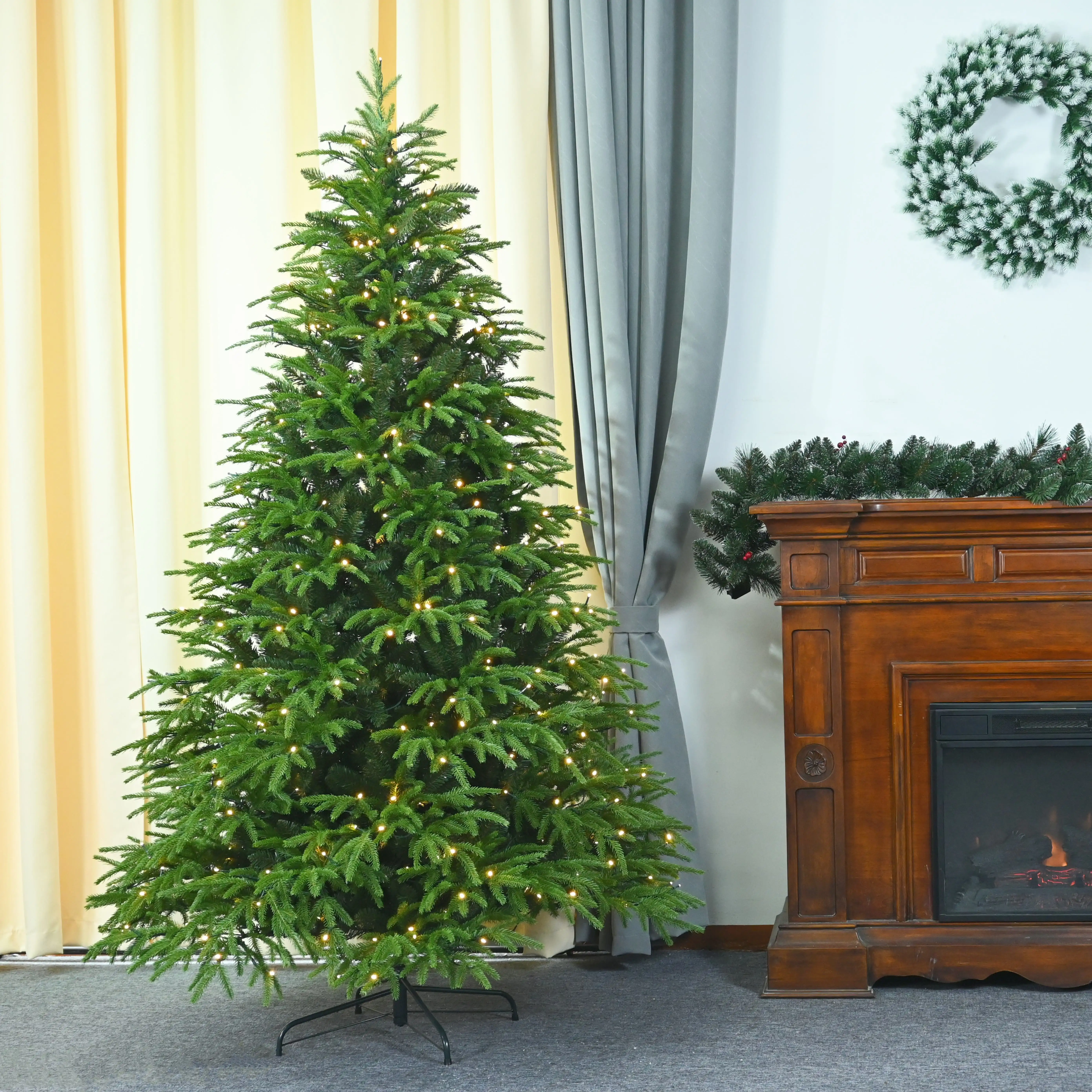 Fabrieksverkoop Nieuwe Producten Pvc Pe Gemengde Luxe Boom Kerstdecoratie Boom Pre-Lit Vouwen Kerstboom