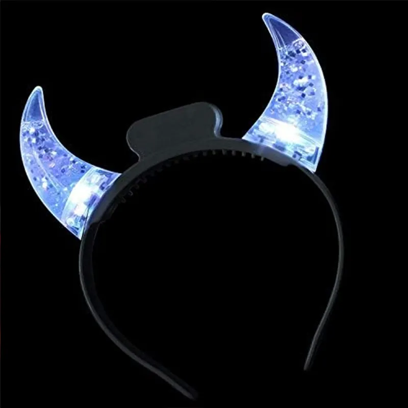 Diadema intermitente con cuerno de diablo LED, diadema transparente para fiesta de Halloween, Año Nuevo, Feliz Año Nuevo 2023, bandas para la cabeza, acrílico 3D, conejito de Pascua