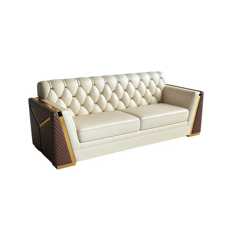 Itália luz estilo de luxo personalizado veludo tecido técnico couro sofá conjunto móveis sala de estar sofás