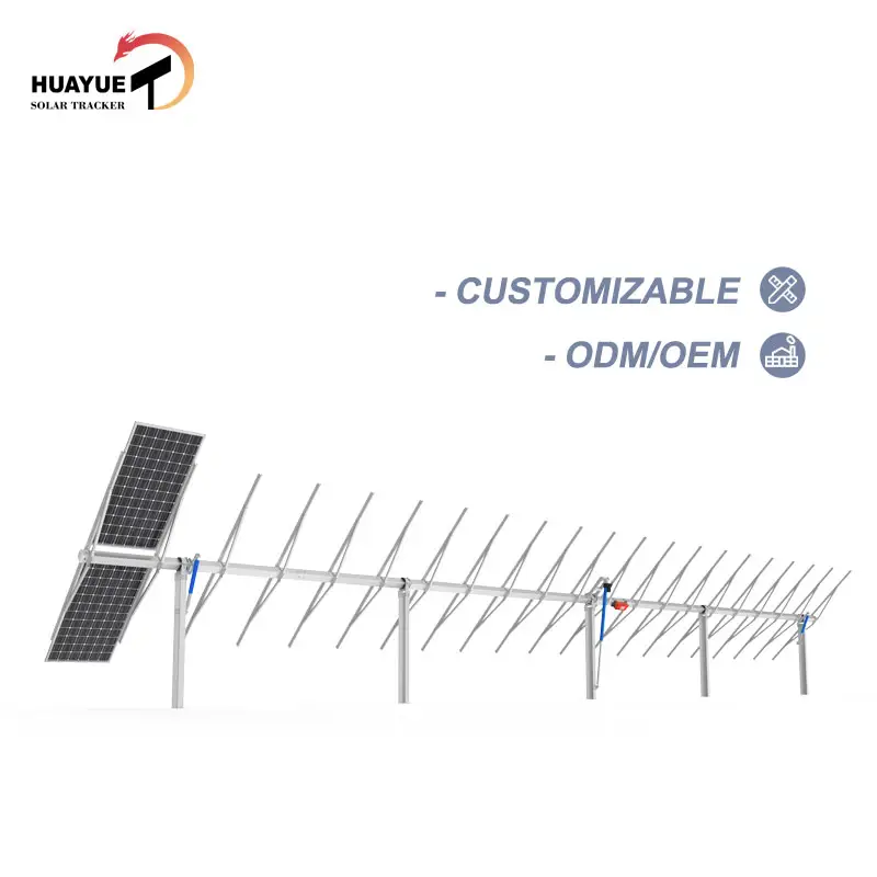 Huayue Solar tracker-22kw HYP-2-40PV-78-IR-LD Flache einachsige Tracker einachsige Solar Sun Tracker