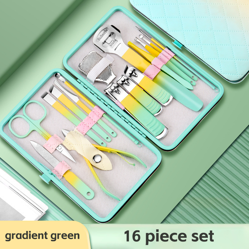 Macaroon gradient yellow green -16 piece set