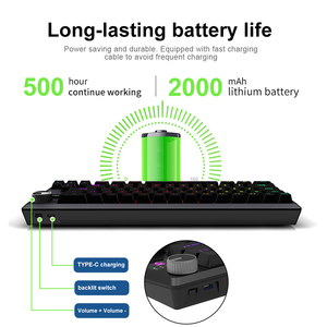 El precio más barato teclado silencioso ergonómico Mini teclado para juegos CE FCC ROHS 19 RGB Modos teclado para juegos 60 por ciento - Product Image 4