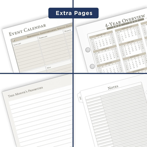 Daily A5 Planner Refill Page Inserts Custom Wholesale Printing for Binder Hourly Monthly Yearly Tabs Loose-leaf Notebook - Product Image 4