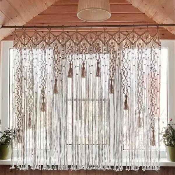Rideau en coton tissé à la main 85*200cm tapisserie de gland bohème pour la décoration de mariage d'hôtel à la maison
