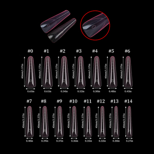 BQAN Sample OEM LOGO Soft Gel Long Almond/Square Full Cover French Guide Line Poly Gel Acrylic C Curve Pink Nail Dual Form <strong>Tips</strong> - Product Image 6