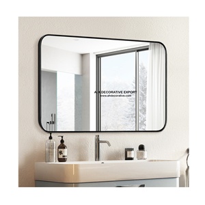 Marco de espejo de metal, espejo de forma rectangular, marco de acero inoxidable, Vestíbulo del hogar y decoración navideña, espejo de pared a granel - Product Image 1
