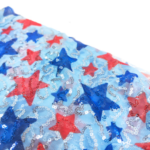 Custom Printed 4 <strong>Way</strong> Stretchy <strong>Star</strong> Pattern Net Specifications Reasonable Price Silver Sequin Mesh Print Fabric