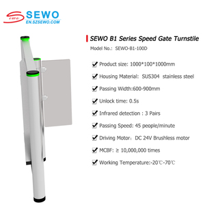 Portone del tornello dell'oscillazione di SEWO con progettazione anticollisione per controllo della folla - Product Image 6