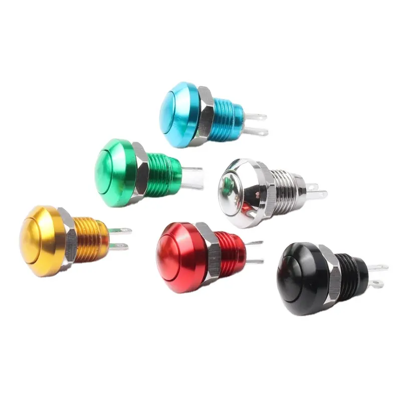 8mm mini power switch push button red green yellow blue black on/off push button switch for toys