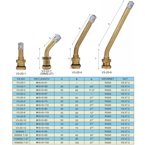 <span class=keywords><strong>V3</strong></span>-20大型トラックタイヤバルブ4/5/6ウェイ真鍮ノズル自動車部品チューブレス新品