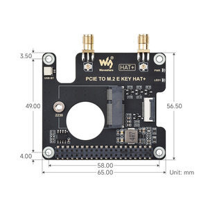 PCIe M.2 E Key HAT Compatible <strong>Raspberry</strong> <strong>Pi</strong> 5 NGFF (M.2 E Key) Wireless NIC USB <strong>Bluetooth</strong> Connection HAT Board Package Included