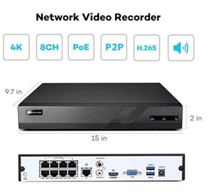YCX videoregistratore di rete 12MP 8MP 4K IP 8/16CH POE NVR H.265 con visione notturna e sensore CMOS supporta l'uscita di ingresso 4K - Product Image 4