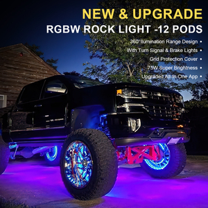 Lights4ร็อคไฟแอป RGBW 8 12 16พอดพร้อมไฟเบรกสัญญาณเลี้ยว IP68 underglow ชุดไฟนีออน121โหมด - Product Image 6