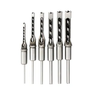 PEXMIENTAS High Quality 6PCS Square Hole Mortise <strong>Chisel</strong> Drill <strong>Bit</strong> Tools HSS Woodworking Hole Saw Mortising <strong>Chisel</strong> Drill <strong>Bit</strong> <strong>Set</strong>