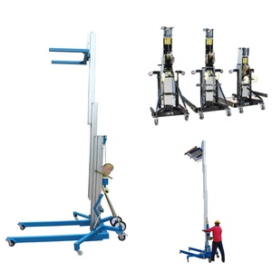 Ce ISO 3.5m 5m 6.5M 8m Mini nâng lên Ánh Sáng hướng dẫn sử dụng <span class=keywords><strong>Stacker</strong></span> cần cẩu trong nhà Hợp kim nhôm đơn mast nâng vật liệu nâng cho thuê - Product Image 1