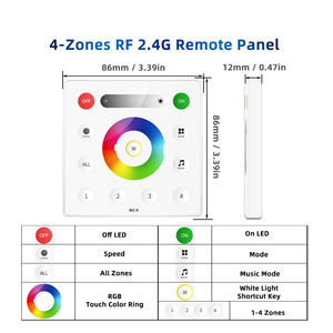 SP634E 4CH PWM RGBW светодиодный контроллер DC 5-24V 12A полоска света RF 2,4G сенсорный пульт дистанционного управления/Панель Умный синий зуб музыкальный диммер - Product Image 6