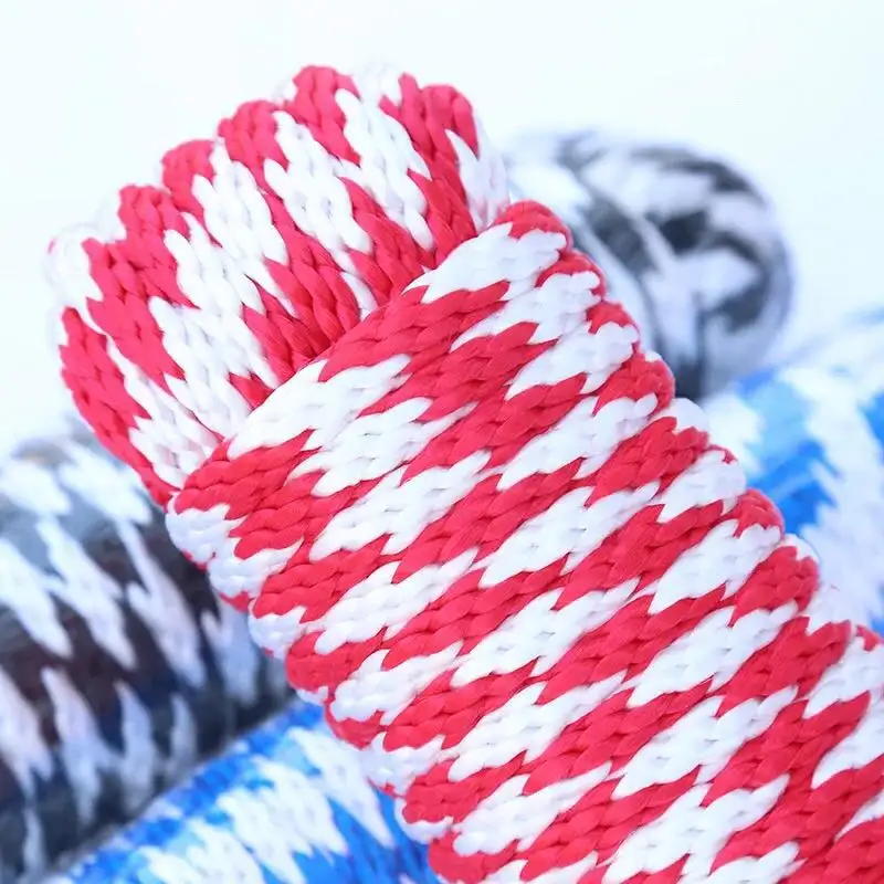 Cuerda de polipropileno trenzada doble multicolor, paquete en rollo, venta al por mayor, cuerda trenzada de poliéster/polipropileno/nailon personalizada