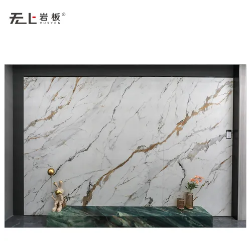 Bestseller Luxus Calacatta Luxe Gold Porzellan platte Sinter stein für Feature Wand verkleidung