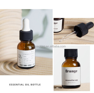 高品质琥珀色玻璃瓶空精油瓶带滴管可再装按摩油和DIY子瓶 - Product Image 2