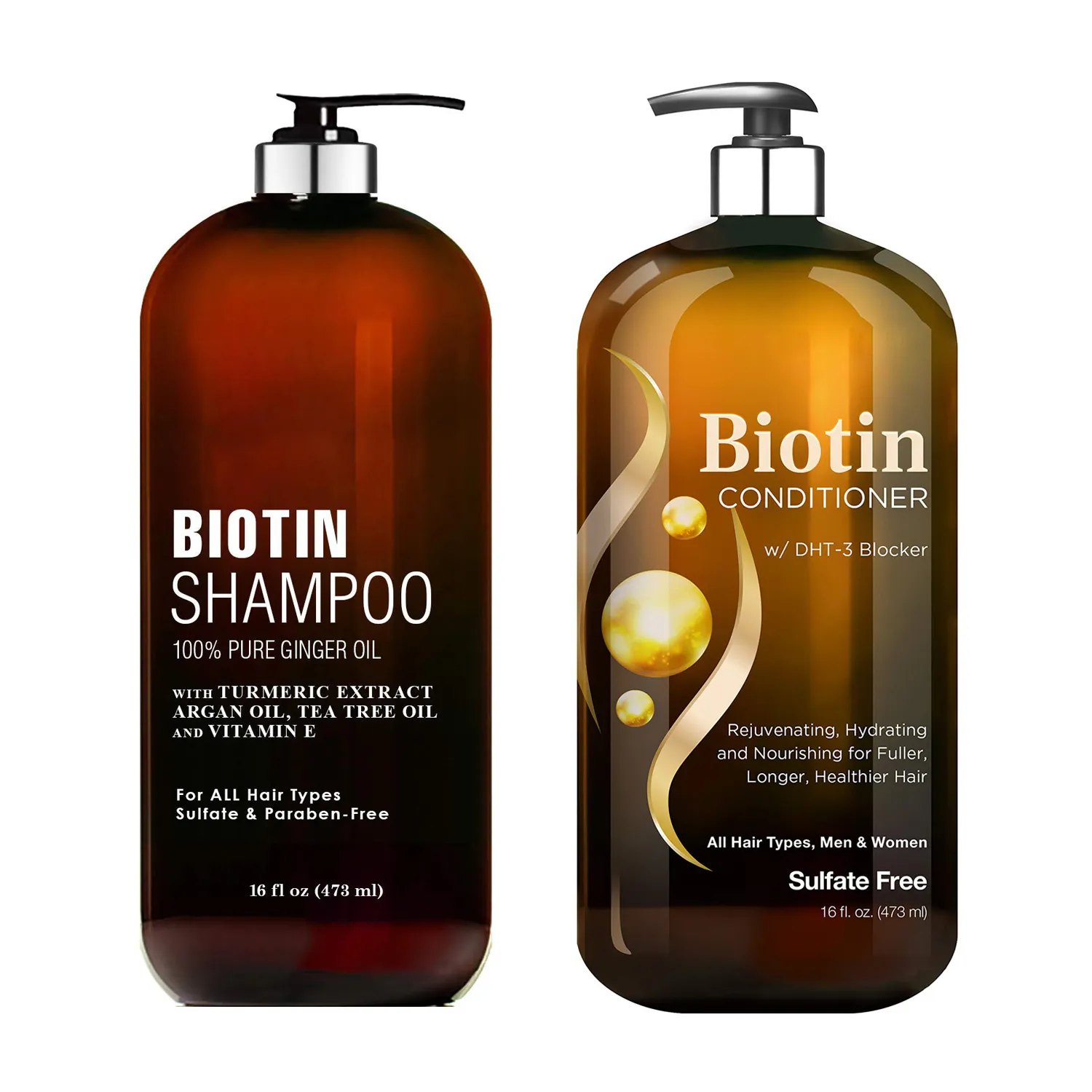 Conjunto de shampoo biotin, conjunto de shampoo para crescimento capilar, shampoo, fórmula de desbaste, tratamento para perda de cabelos para homens e mulheres