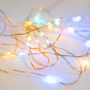 Luces de hadas con Control remoto a prueba de agua, cadena con batería, alambre de cobre, luz LED