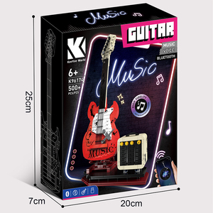 Modello RC a vapore programmabile fai da te stelo di assemblaggio di chitarra Bluetooth musicale Set di blocchi educativi giocattoli