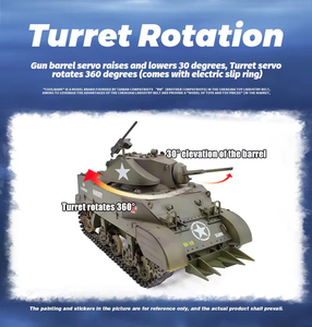 G2080 RCタンク1/16スケール2.4ghz米国M5A1 Stuartライトタンクリモートコントロールタンク音とライト付き - Product Image 3