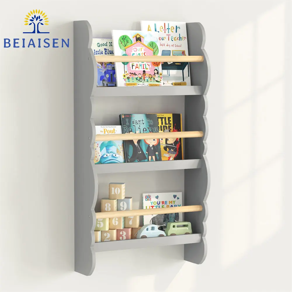 Kinder Bücherregal Montessori Holz Bücherregal für die Lagerung von einfachen Montage Kinder möbel Kinder Bücherregal Wandbehang