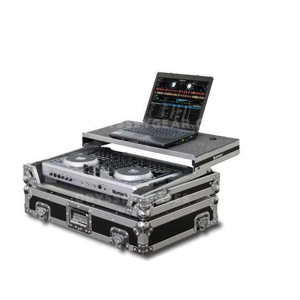 Hot Sale Flight Case for Numark N4 DJ Controller with Gliding Shelf for Laptop