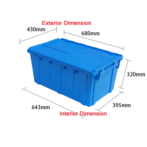 Cajón móvil de plástico PP sólido, tapa adjunta, contenedor logístico apilable con estilo, caja sólida, caja de almacenamiento de envío, uso de rotación - Product Image 5