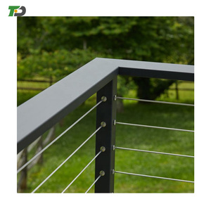 DF Top-Ranked Modern Indoor Stair Handlauf 42 "runde Edelstahl Kabel geländer <span class=keywords><strong>Deck</strong></span> Pfosten Glas Balustrade Design