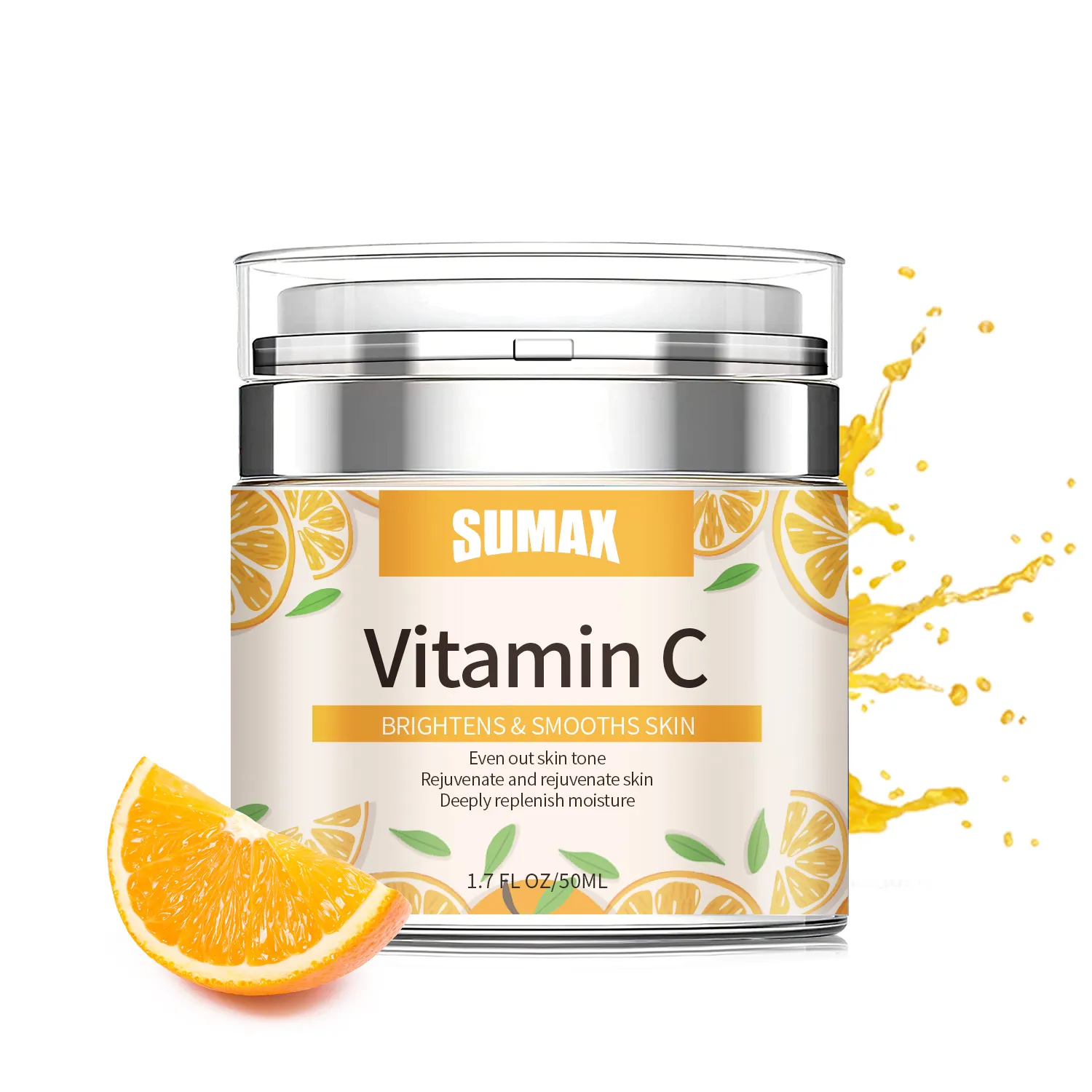 Sumax krim wajah pemutih Vitamin C, produk perawatan kulit bahkan warna kulit