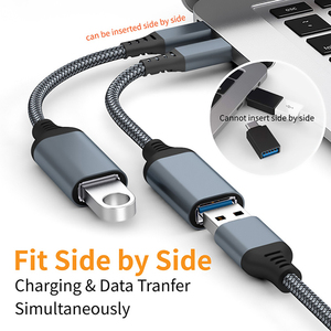 USB C ไปยัง USB Splitter Type C เพื่อ USB3.0อะแดปเตอร์ OTG สายต่อขยาย USB สำหรับคีย์บอร์ดเมาส์แฟลชไดรฟ์ - Product Image 4