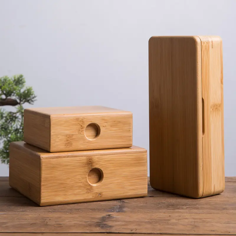 Confezione regalo in legno di bambù scatola portagioie anello collana in legno solido gioielli bracciale ciondolo in legno regalo e artigianato riciclabile