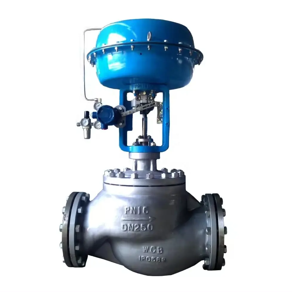 Nuzhuo DN15-250 WCB Pneumatic Film Single-Seat Regulating Control Valve Stainless Steel with Positioner Actuator Media Industry
