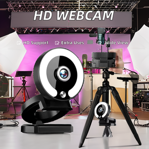 Laptop için Mini Webcam otomatik odaklama dolgu ışığı/PC 10x optik Zoom sabit odak 1080p CMOS görüntüleme sensörü USB canlı akışı için - Product Image 2