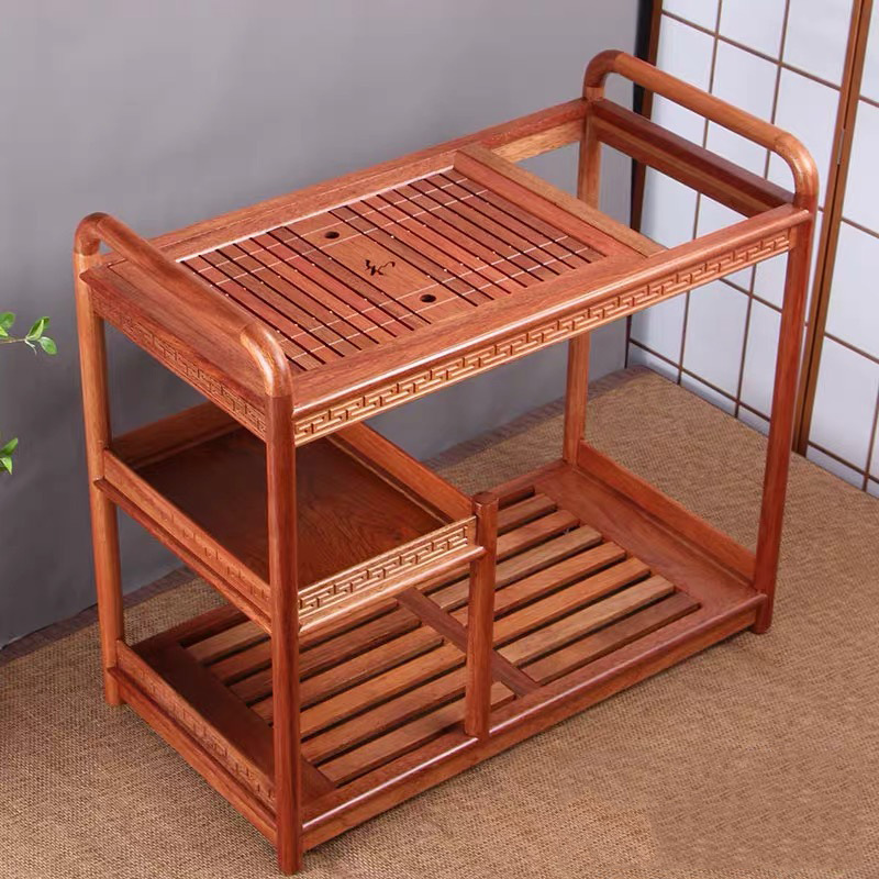 Carrito de té extendido de palisandro