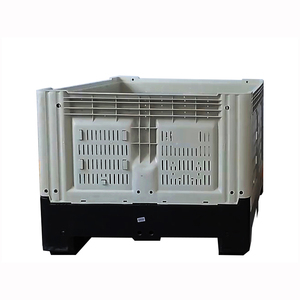 Caja de palés de plástico sólido apilable plegable de HDPE resistente grande/contenedor de almacenamiento para agricultura de frutas con asa - Product Image 5