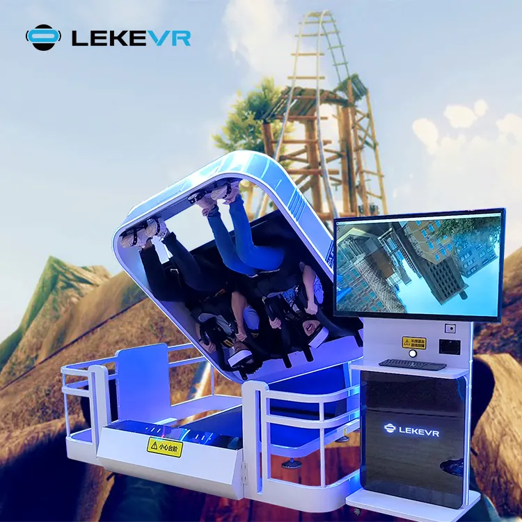 360 9d Vr LEKE VR Park Metaverse Virtual Reality Motion Chair 2 Seats 360 9D VR Roller Coaster Cinema Simulator Machine