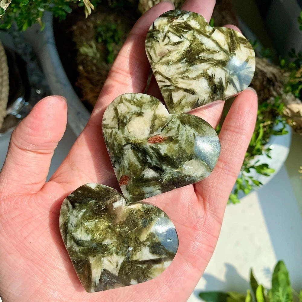 corazón de mica verde