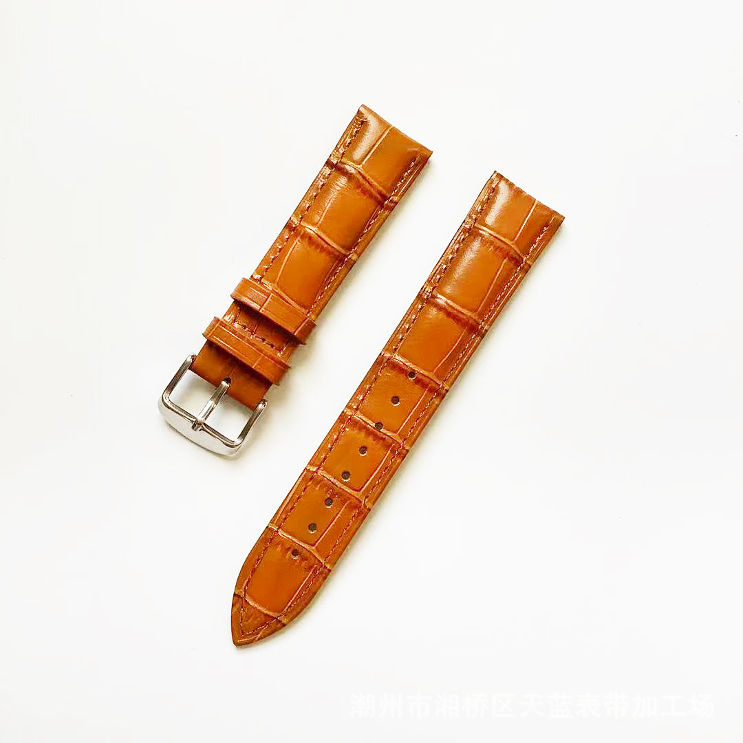 Light brown bamboo pattern-silver pin buckle