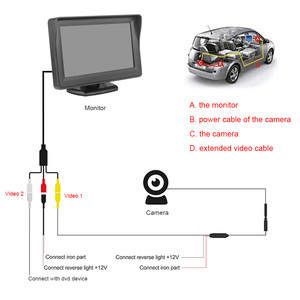 Monitor de vista trasera para salpicadero de coche, dispositivo TFT de 4,3 pulgadas, RCA, Ayuda de marcha atrás para aparcamiento - Product Image 4