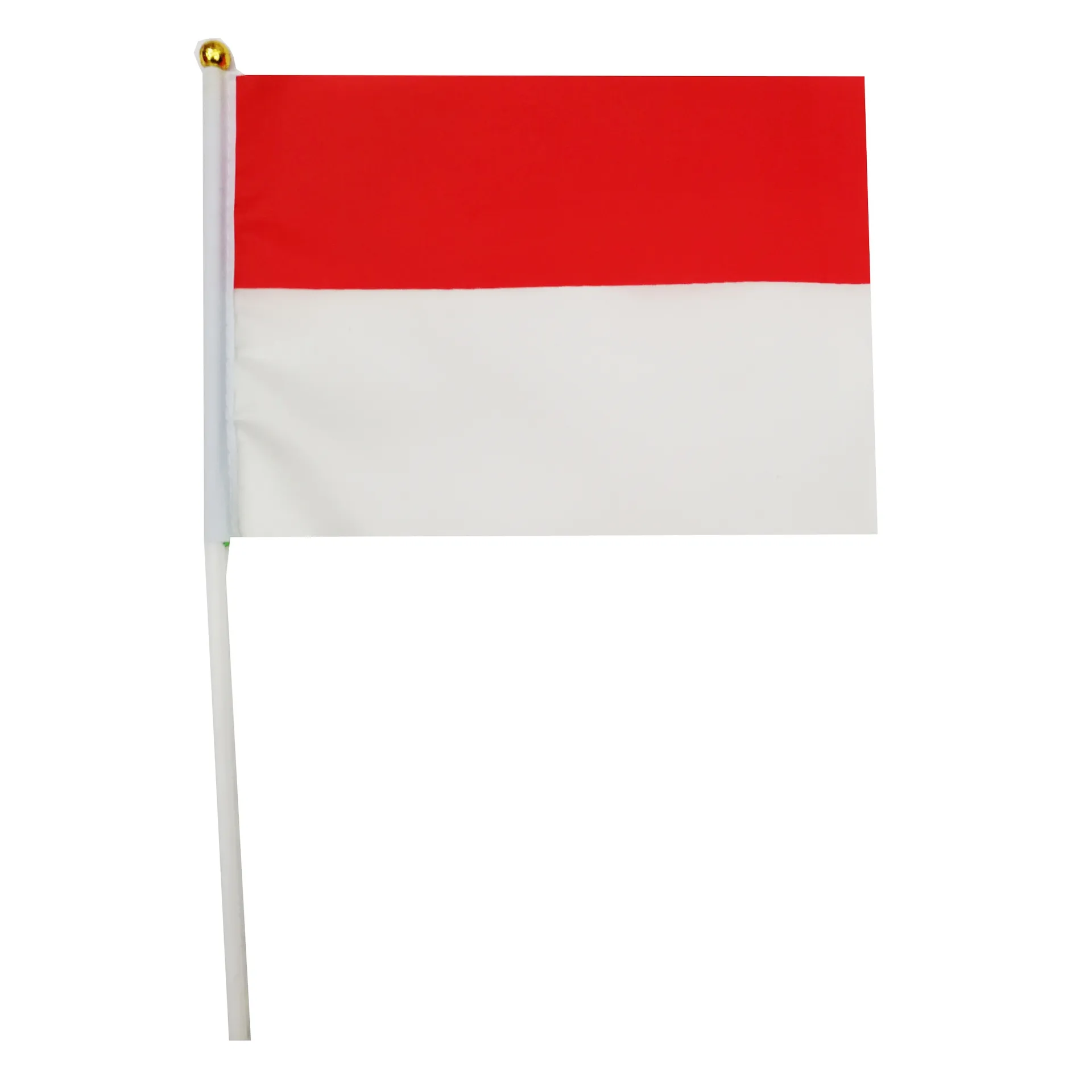 Free Shipping Indonesia Flag 14x21CM Polyester Table Flags with Pole Flying Country Hand Waving Stick Indonesian Hand Flags