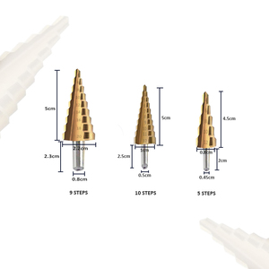 Bilgelik 6 adet delik kesici matkap seti 12 20 32mm HSS düz oluk Ti kaplı adım matkap güç aracı Set adım matkap ucu için Metal - Product Image 3